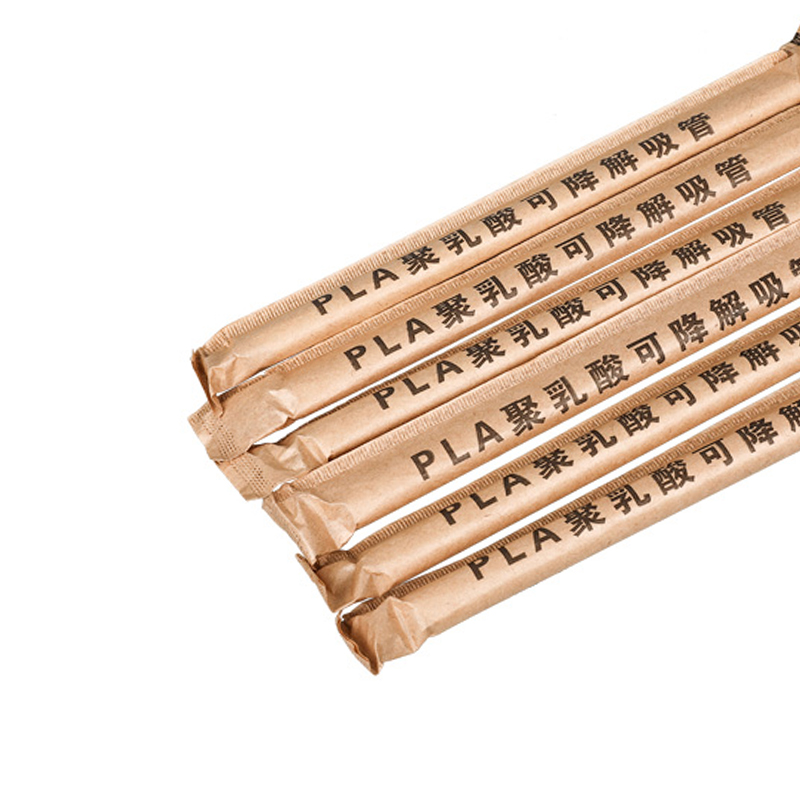PLA03-JIAYAN หลอดดูดน้ำ PLA ห่อด้วยกระดาษปลายแหลม